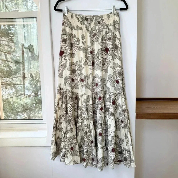 New Free People Morning Sun Set Two Piece Matching Skirt Cream Floral Small - Picture 10 of 17